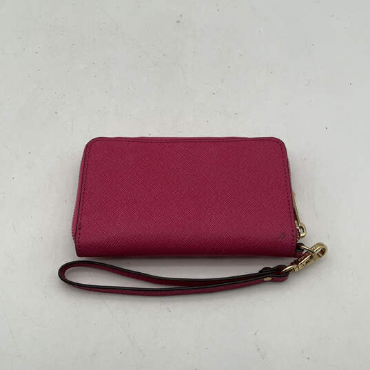 Womens Pink Studded Inner Sip Pocket Zip Around Detachable Wristlet Wallet image number 2