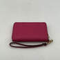 Womens Pink Studded Inner Sip Pocket Zip Around Detachable Wristlet Wallet image number 2