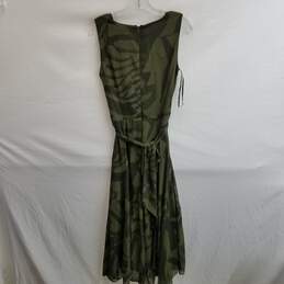 Lauren Ralph Lauren Green Zebra-Print Polyester Belted Georgette Dress Size 4 alternative image