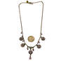 Designer Liz Palacios Gold-Tone Chain Crystal Cut Stone Statement Necklace image number 3