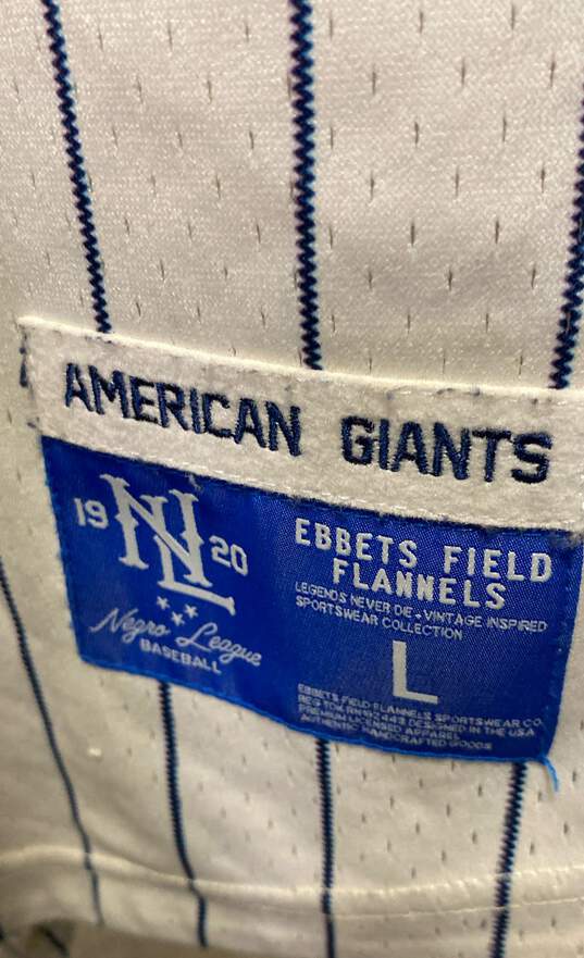 Ebbets Field Flannels Mens Blue White Chicago American Giants MLB Jersey Size L image number 5