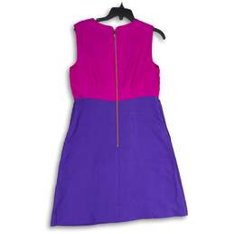Kate Spade Womens Pink Purple Sleeveless Round Neck Back Zip A-Line Dress Sz 10 alternative image