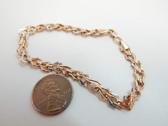 14K Rose Gold Fancy Linked Bracelet For Repair 3.9g image number 7