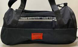 True Religion Black Nylon Weekender Travel Shoulder Duffle Bag