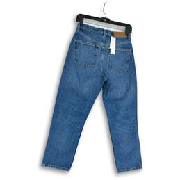 NWT Topshop Womens Blue Denim Medium Wash Distressed Skinny Jeans Size 4 alternative image