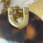 Designer Michael Kors Gold-Tone Tortoise Disk Fashionable Pendant Necklace image number 4