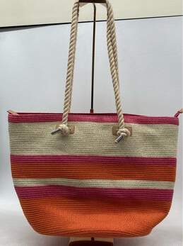 Kelly & Katie Colorful Striped Woven Straw Tote, Rope Handles, Perfect for Beach