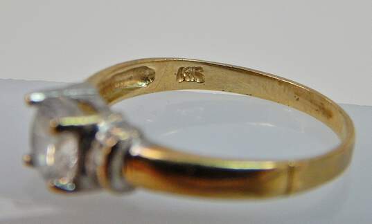 14k Yellow Gold Round CZ Solitaire Ring 2.2g image number 5
