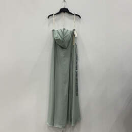 NWT Womens Green Pleated Sleeveless Classic Back-Zip Maxi Dress Size 14 alternative image