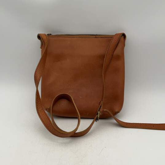Lifetime Leather Womens Brown Adjustable Strap Zipper Crossbody Bag Purse image number 1