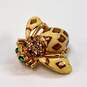 Designer Joan Rivers Gold-Tone Green Stone Honey Bee Fashionable Brooch image number 3
