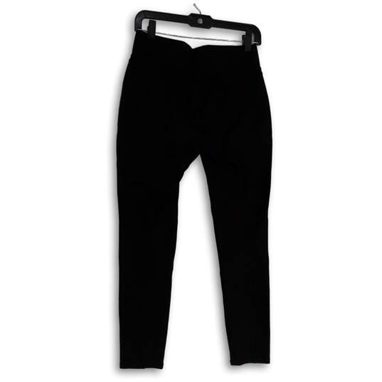 Womens Black Flat Front Zipped Pockets Skinny Leg Ankle Pants Size Medium image number 2