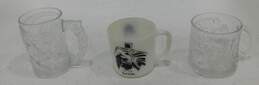 Vintage 1966 Westfield Batman Milk Glass Mug w/ Batman Forever Glass Mugs