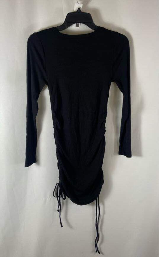 Steve Madden Black Ruched Mini Dress - Size Medium image number 6
