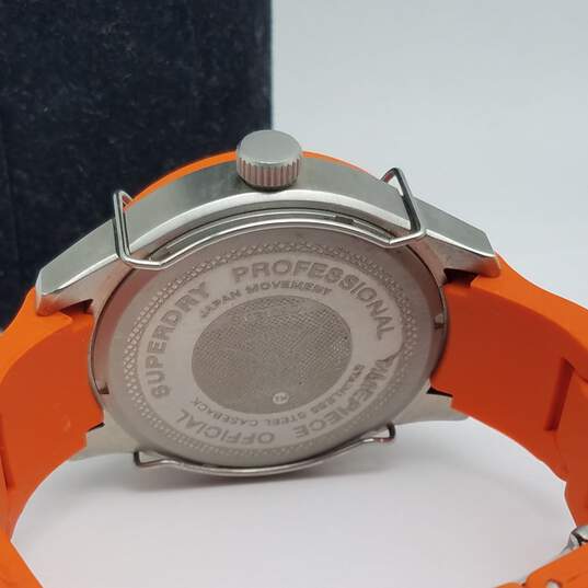 Superdry SYG1090 43mm WR 10ATM St. Steel Japan Movement Orange Men's Watch 90g image number 4