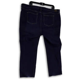 Womens Blue Dark Wash Demin Pockets Stretch Straight Leg Jeans Size 20W alternative image