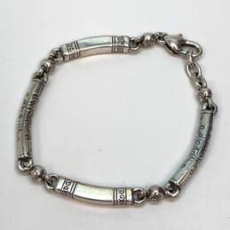 Designer Brighton Silver-Tone Lobster Clasp Engraved Link Chain Bracelet alternative image