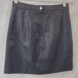 Bardot Black Croc Faux Leather Mini Skirt Women's 6 NWT alternative image