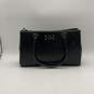 Women Black Leather Inner Zip Pocket Double Handle Shoulder Bag Purse image number 1