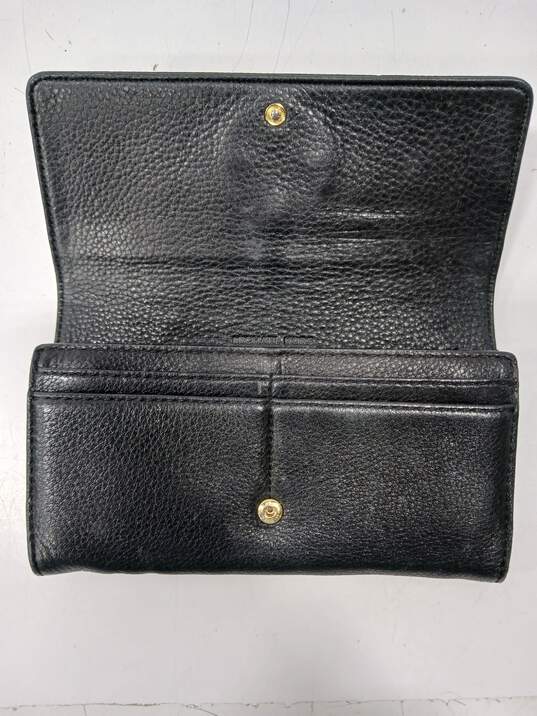 Michael Kors Black Pebble Leather Envelope Wallet image number 3