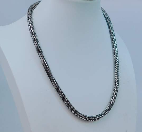 Artisan BA Suarti Sterling Silver Byzantine Chain Necklace 89.3g image number 1