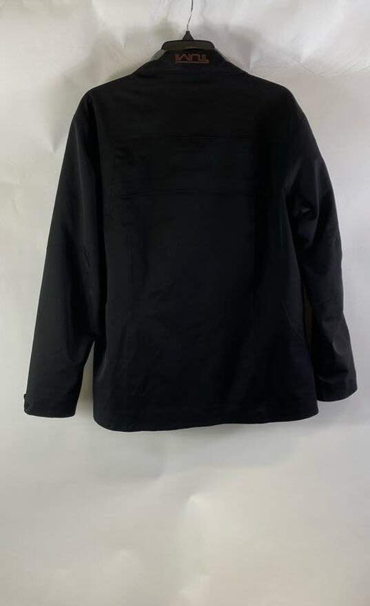 Tumi Mens Black Long Sleeve Collared Full-Zip Windbreaker Jacket Size Medium image number 2