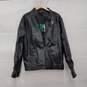 Armani Collezioni Black Faux Leather Jacket Size XL image number 1