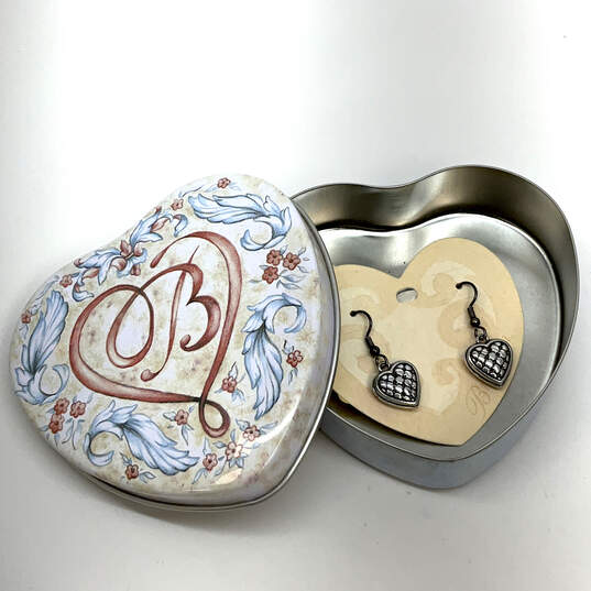 Designer Brighton Silver-Tone Enchanted Hearts Dangle Earrings w/ Box image number 5