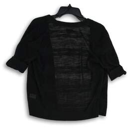 NWT Croft & Barrow Womens Black 3/4 Roll Tab Sleeve Pullover Blouse Top Size S alternative image