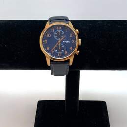 Designer Fossil Townsman FS4933 Blue Leather Strap Chronograph Wristwatch