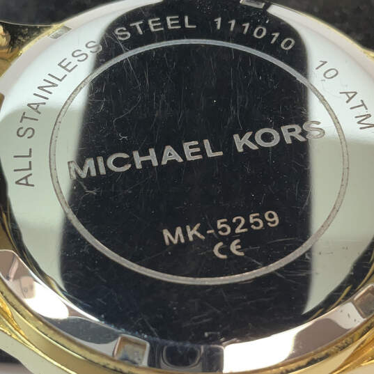 Designer Michael Kors MK-5259 Gold-Tone Stainless Steel Analog Wristwatch image number 4