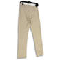 Womens Beige Flat Front Stretch Pull-On Straight Leg Ankle Pants Size 6 image number 2