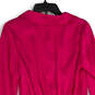 NWT Womens Hot Pink Satin Collared Cuff Detail Long Sleeve Wrap Dress Sz 4 image number 4