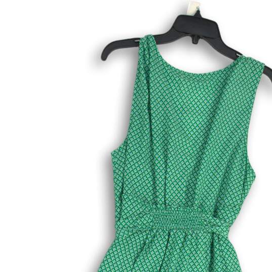 NWT Max Studio Womens Fit & Flare Dress Sleeveless Green Blue Geometric Size XL image number 4