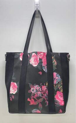 Steve Madden Black Floral Tote Bag
