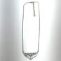 Designer Brighton Silver-Tone Triangle Rhinestone Chain Pendant Necklace image number 2