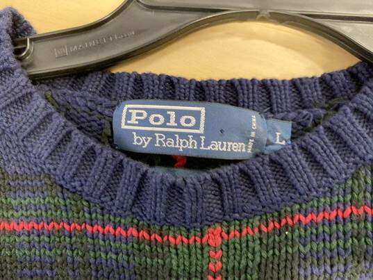 Polo Ralph Lauren Mens Multicolor Tight-Knit Long Sleeve Pullover Sweater Size L image number 4