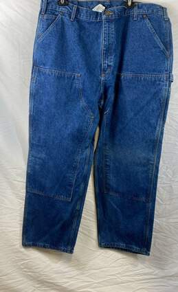 NWT Carhartt Mens Blue Loose Fit Double Front Logger Straight Jeans Size 42X30