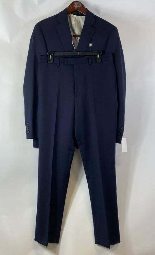 NWT Lauren Ralph Lauren Mens Navy Wool Single-Breasted 3-Piece Suit Size 38R 32W image number 1