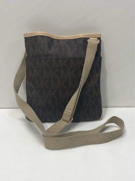 Michael Kors Monogramed Crossbody Bag Brown image number 2