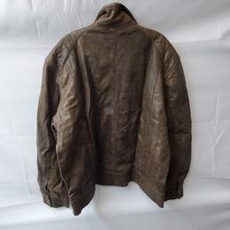 Sporty's Pilot Shop Brown Leather Bomber Jacket Size XL alternative image
