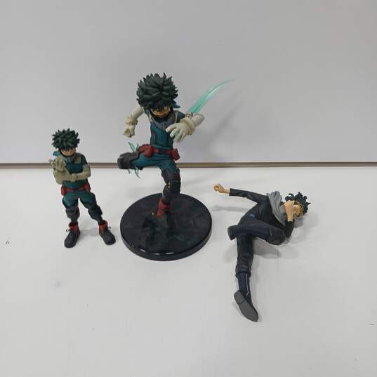 My Hero Academia Izuku Midoriya & Shota Aizawa 3PC Action Figure Bundle image number 1