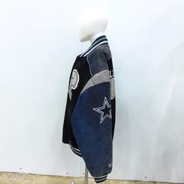 NFL Dallas Cowboys Suede Leather Football Bomber Jacket Size Men's XL alternative image