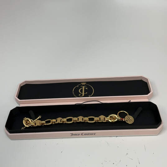 Designer Juicy Couture Gold-Tone Toggle Clasp Linked Chain Bracelet w/ Box image number 1