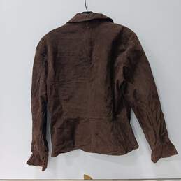 Coldwater Creek Brown Leather Jacket Size M alternative image