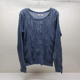 BB Dakota Women's Light Blue Open Knit Sweater