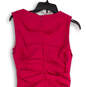 Womens Pink Sleeveless Boat Neck Back Zip Knee Length Bodycon Dress Size 6 image number 4