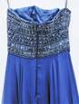 Royal Blue Chrome Beaded Ball Gown Womens SZ 00 image number 4