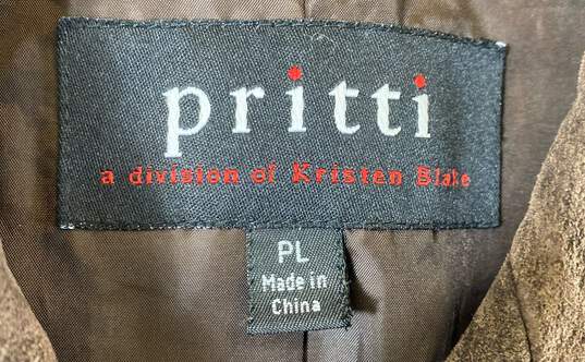 Pritti by Kristen Blake Womens Brown Leather Long Sleeve Collared Jacket Size PL image number 3
