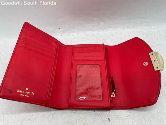 Kate Spade New York Womens Red Leather Wallet image number 3